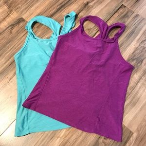 2 Athletic Tanks with Cute Frill Straps